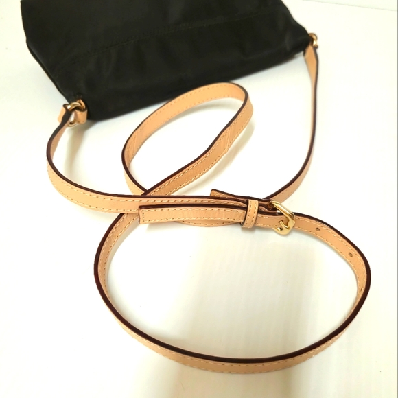 Kate Spade Black and Tan Crossbody Bag Polka Dot Interior Nylon - Picture 5 of 12